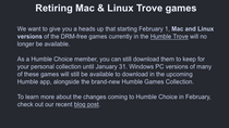 Humble Bundle arrête le support du Mac (téléchargez vos jeux avant février)