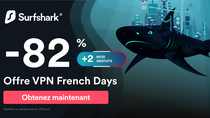 #FrenchDays : 82% de réduction (1,93€/mois) et 2 mois gratuits avec Surfshark VPN !