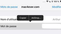 iOS 12 et macOS Mojave apprennent à partager les mots de passe avec AirDrop