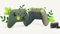 Une manette Xbox en plastique recyclé verte et salée chez Microsoft