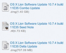 OS X 10.7.4 build 11E35 pour les développeurs