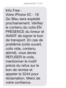 Free Mobile prévient ses clients de l'expédition de leur iPhone 5c