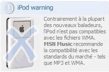 MSN déconseille l'iPod !