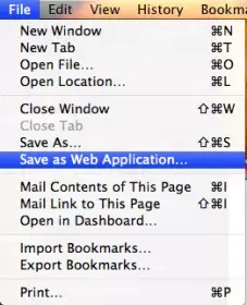 Safari 4 sauve vos pages comme des applications web