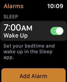 Le suivi de sommeil se cache au sein de Réveils sur watchOS