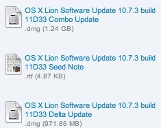 OS X Lion 10.7.3 build 11D33 pour les développeurs