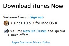 iTunes 10.5.3 au téléchargement