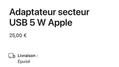 Juste avant l'iPhone 14, Apple retire peu à peu son adaptateur secteur USB 5 W 