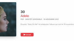 Apple Music : Adele bat tous les records avant même la sortie de son nouvel album "30"