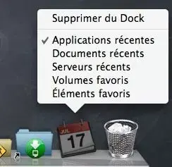 Astuce : les éléments récents dans le dock