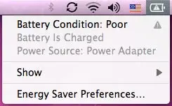 Snow Leopard vous prévient lorsqu'il faut changer votre batterie