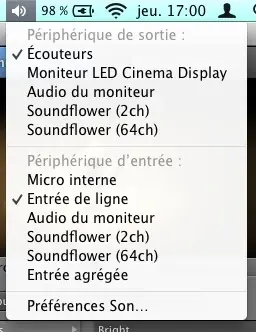 soundflower (OS X) permet d'enregistrer tout ce qui passe sur votre Mac