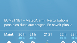 L'image du soir : la météo d'iOS 14 est vraiment pratique (alertes orages, détails etc.)