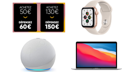 Promos : Apple Watch SE 279€, à cartes Fnac 60/150€ à 50/130€, Echo Dot à 29€