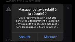 iOS 15.4/macOS 12.3 permettent de masquer les avertissements de sécurité du trousseau iCloud