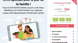 pCloud : dernier jour à -75% sur les offres Family Lifetime (à vie) : 2 To (5 personnes à 350€)