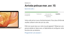 Apple expédie une nouvelle fournée de MacBook Air (CTO, i7 etc.)