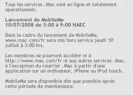 Mobile me lancé officiellement le 10 juillet