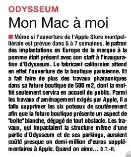 Apple dépense sans compter à Montpellier