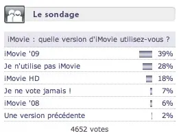 Sondage : iMovie 09 supplante lentement iMovie HD