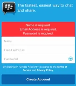 BBM simplifie son formulaire d'inscription pour recruter de nouveaux utilisateurs