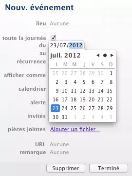 Mountain Lion : petit retour sur iCal, qui a bien évolué