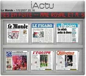 Six journaux français dans un widget