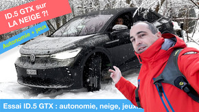 Essai Volkswagen ID.5 GTX sur neige + autonomie sur autoroute en hiver !