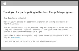 Apple annonce la disparition de BootCamp beta