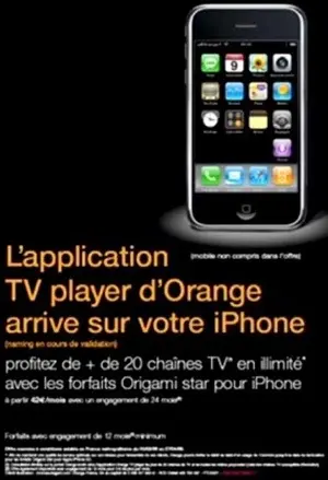 Le TV Player d'Orange sur iPhone, le 8 avril