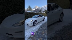 Attention, si tu gares ta Tesla sur une pente glissante ou enneigée !