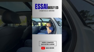 Essai Geely E5 : l’habitacle arrière 🔥