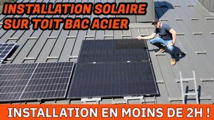 Installer soi-même des panneaux solaires sur toiture bac acier !