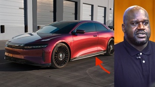 Shaquille O’Neal est si grand qu’il transforme une Lucid Air en coupé pour mieux s’y installer