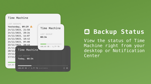 Un widget pour les sauvegardes Time Machine sur Mac avec Backup Status