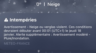 Comment configurer les alertes neige, pluie et verglas sur l'iPhone