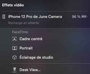Comment utiliser un iPhone sous iOS 16 comme webcam sur un Mac sous macOS Ventura