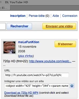 Astuce : YouTube, téléchargez les vidéo en HD 720p