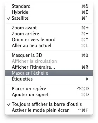 Astuce : afficher l'échelle dans "Plans" sous OS X