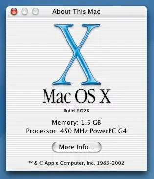 MacOsX 10.2.3 sur les rails