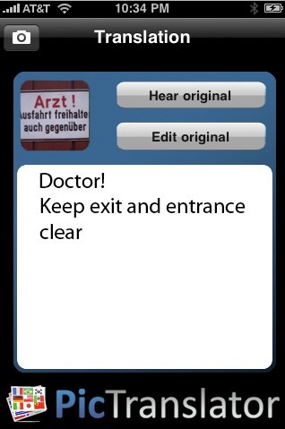 PicTranslator : photographiez et traduisez avec l'iPhone