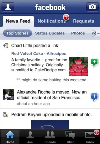 FaceBook 2.0 disponible sur l'AppStore