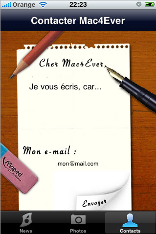 Mac4Ever Mobile : le retour de l'envoi de mails :-)