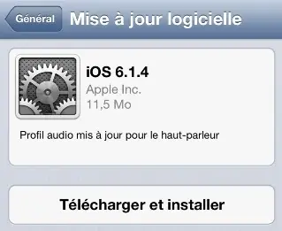 Une mise à jour 6.1.4 pour l'iPhone 5, nouveau profil de haut-parleur