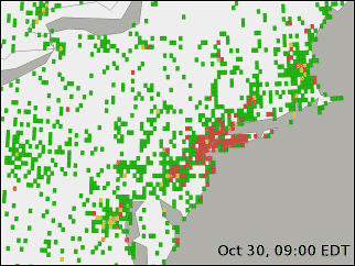 Quand Sandy fait sauter le web de la côte Est