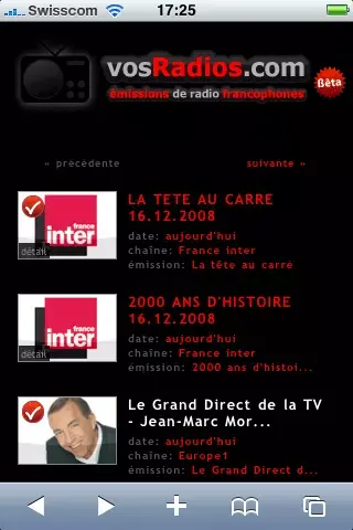 i.vosRadios.com, émissions radios en streaming pour iPhone 