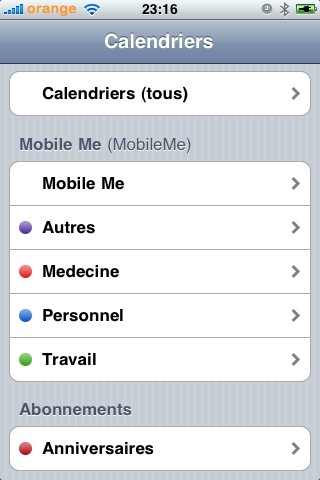 Astuce : s'abonner aux calendriers sur iPhone 3.0