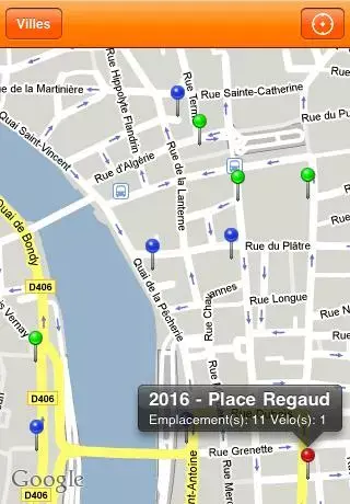 Velo : trouver un vélo en libre service sur iPhone