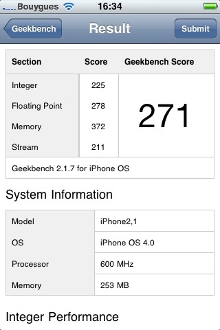 Les benchs de l'iPhone 3 GS et de l'iPhone 4