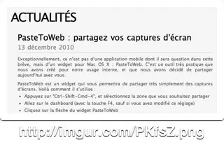 Mac : Un widget pour envoyer vos captures écran